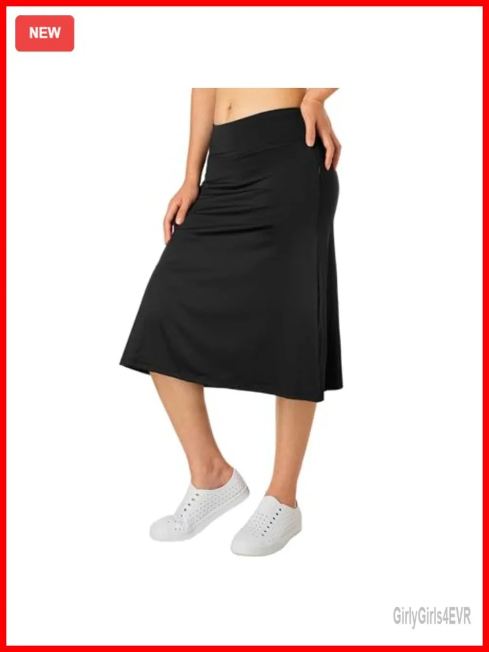 Women's Athletic Skort with Pockets, High Waisted Midi Tennis Golf Skirt, 26
